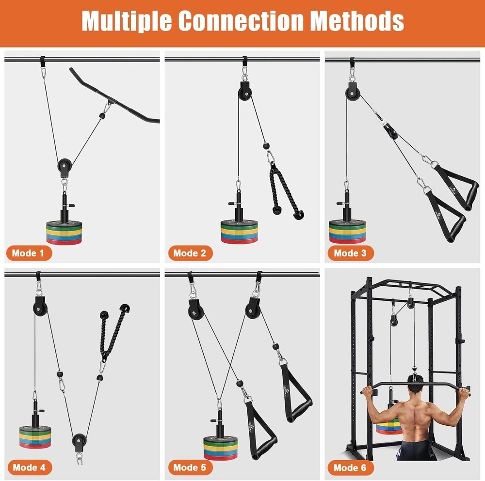 Home Gym Pulley System Tricep Workout Lat Pulldown Biceps Curl Triceps Shoulders