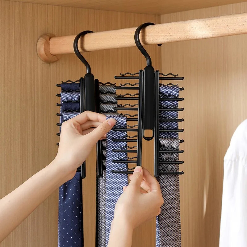 Tie Hanger Rotatable Necktie Storage Rack Wardrobe Organizer 20 Rows Large...