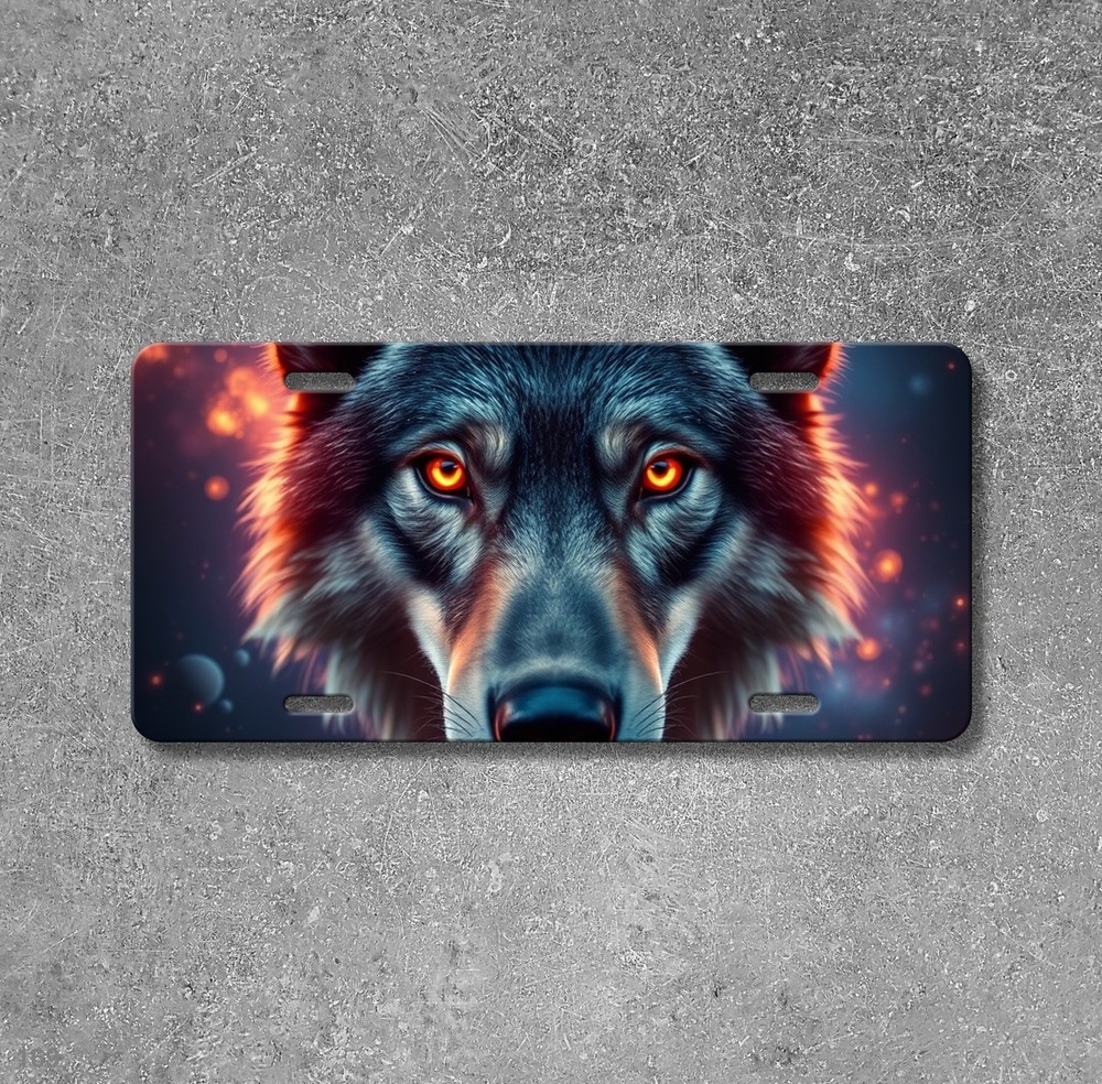 Powerful Wolf License Plate Add Text Auto Tag Gift Idea