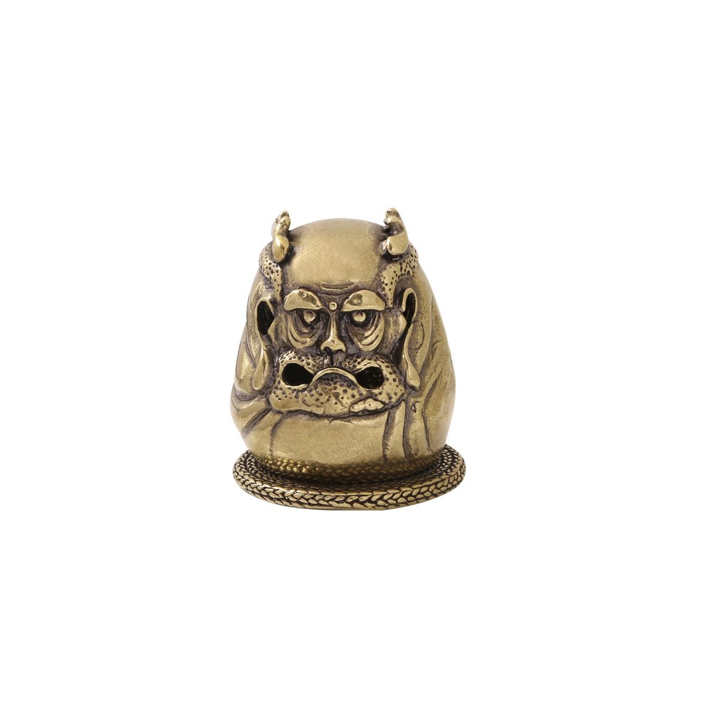 ‌Brass Mini Incense Burner Chinese Dragon Head Aromatherapy Decor‌