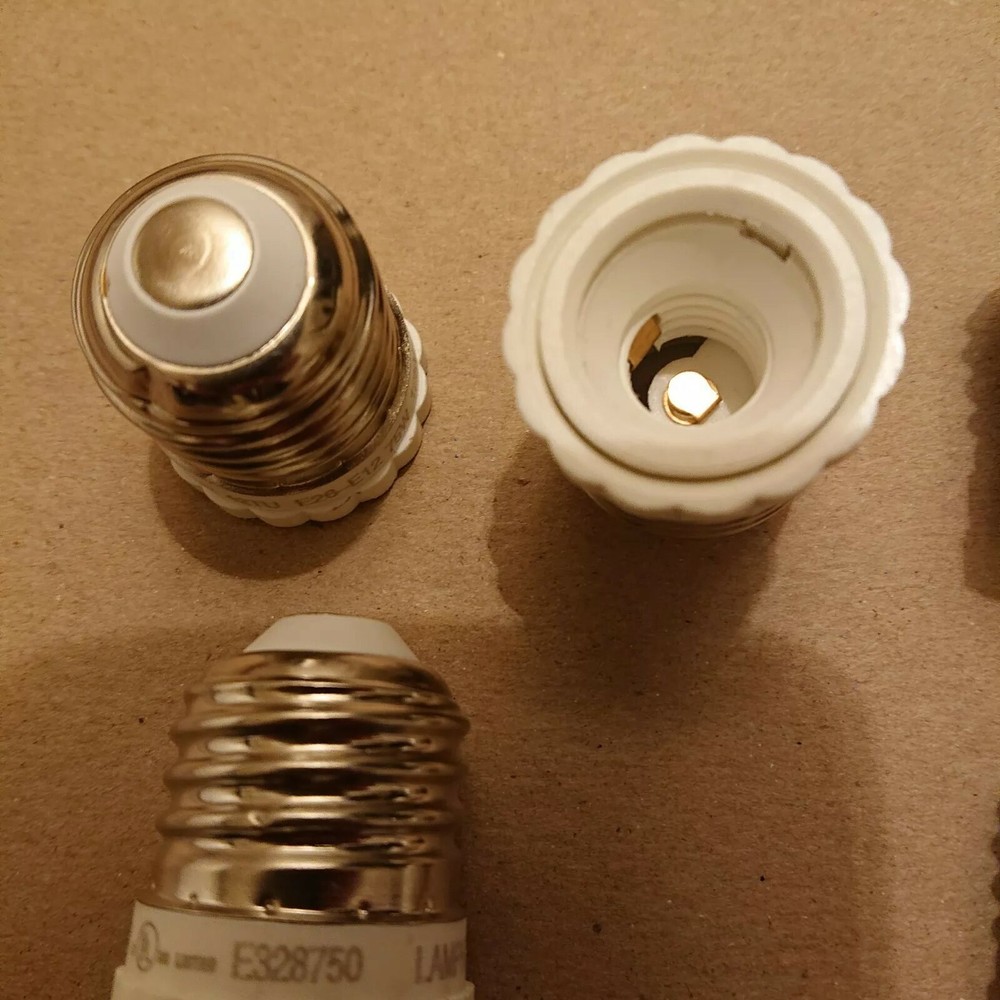 5 pcs Light Bulb Socket Adapter Medium Base E26 to Candelabra E12 Screw Reducer