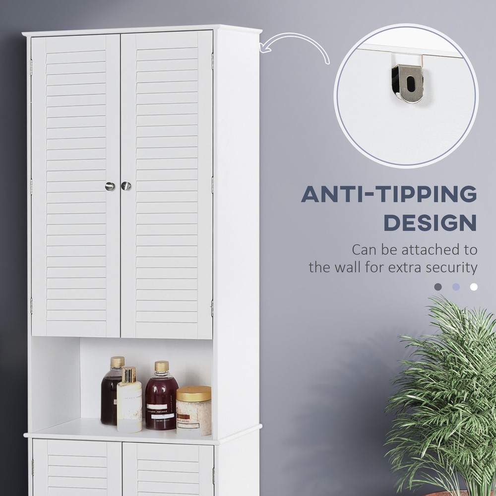 Modern Toliet Vanity Case w/Duo Entry and Moveable Counters, White