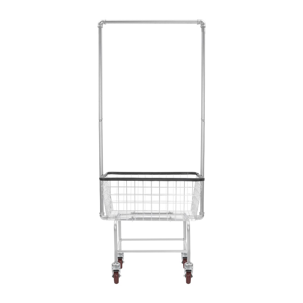 Steel Wire Laundry Cart Laundry Basket W/ Wheels Commercial Laundry Basket Cart