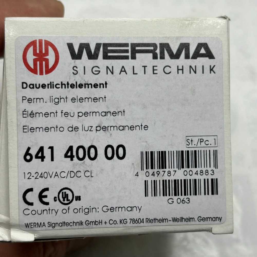 Werma, 641 400 00, Light Element Stack Beacon 12-240vac Clear Tower Lamp ⭐