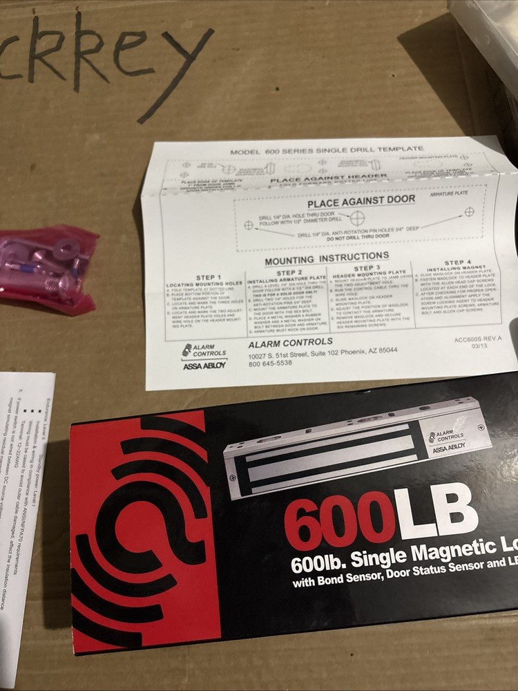 Brand New-Open Box-Alarm Controls 600LB SingleMagnetic Lock