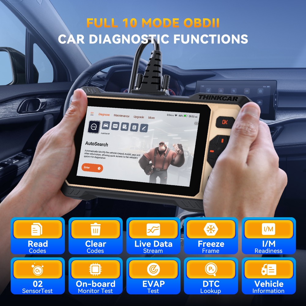 ThinkScan 662 OBD2 Scanner ABS SRS Engine Diagnostic Tool Zero Costs CAN FD USA