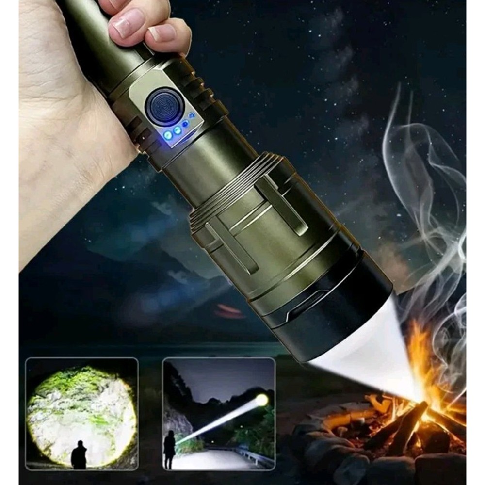 1PCS LED Outdoor Flashlight Fire Lens Fire Start Emergency Jungle Forest