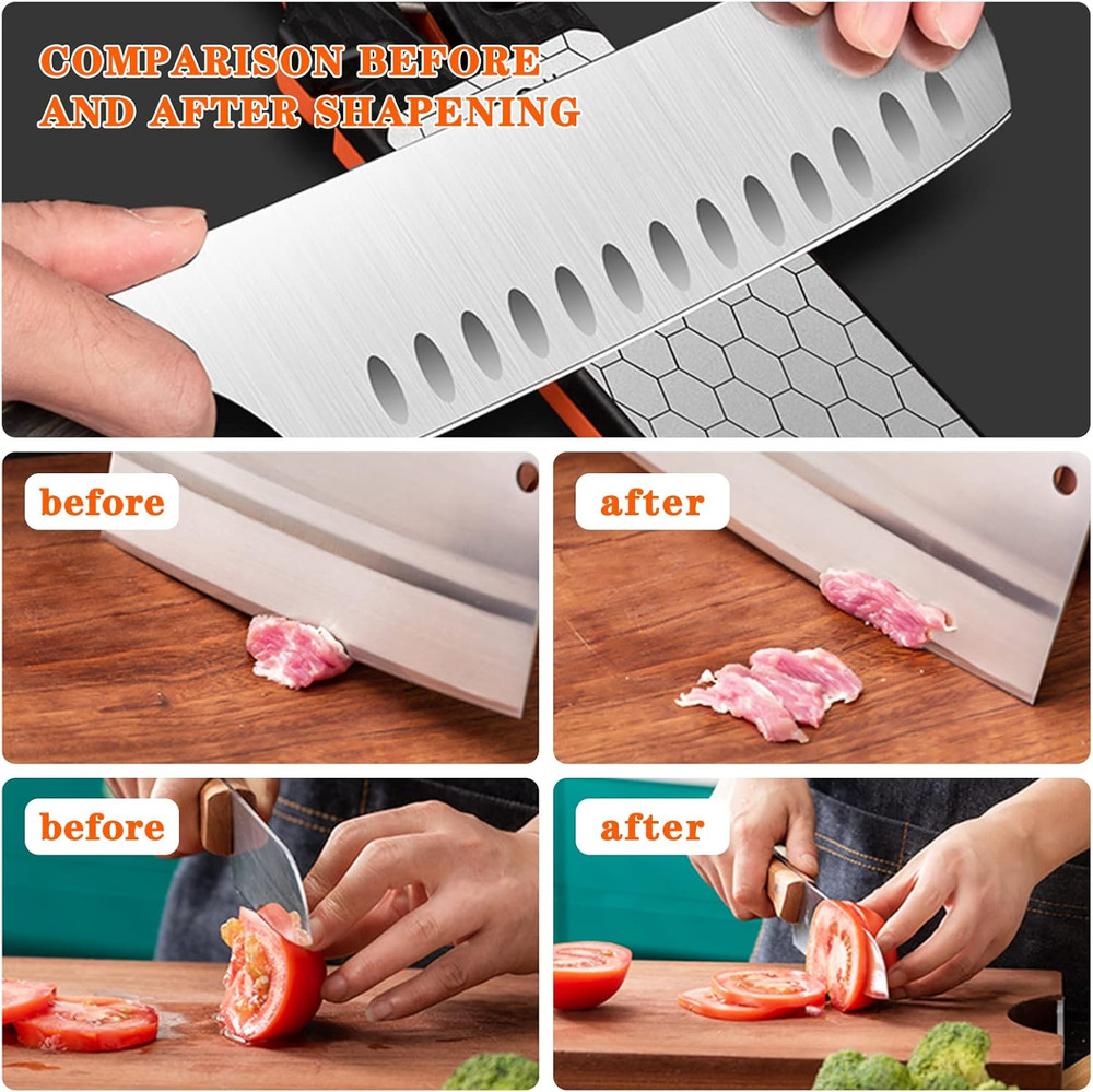 Diamond Sharpening Stone,400/1000 Grit Handheld Double-Sided Diamond Sharpener 5