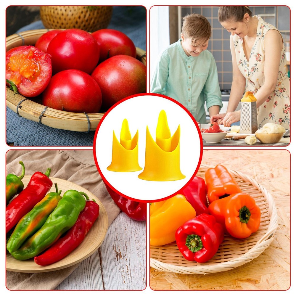 Tomato Corer Tool 2PCS Kitchen Vegetable Core Remover Portable Corer Tool Random