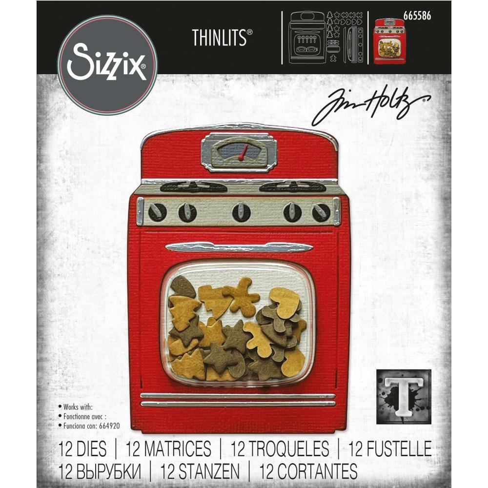 Tim Holtz "RETRO OVEN" Sizzix Thinlits Cutting Steel Dies 2021