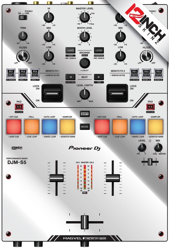 Pioneer DJM-S5 Skin Mirror Silver