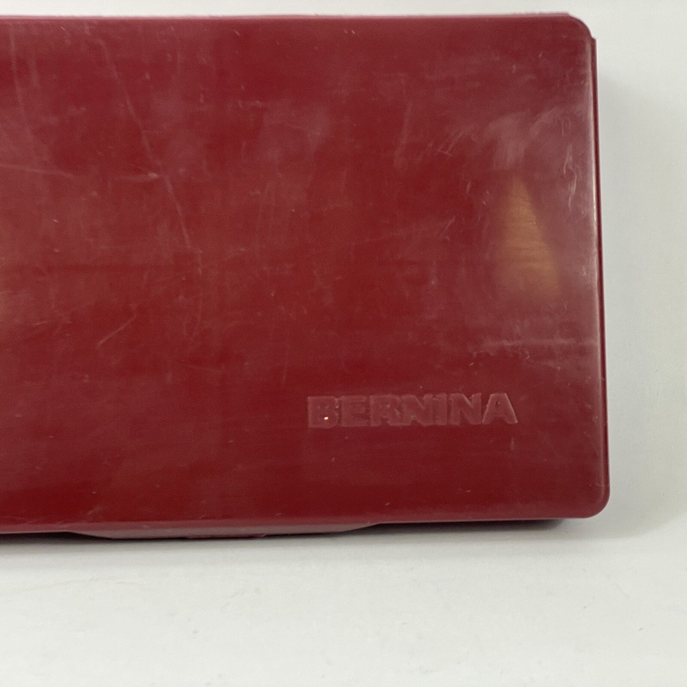 Vintage Bernina Sewing Accessory Box Case Red Needles Ruler