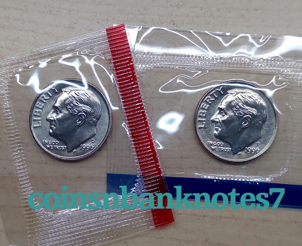 1996-D & P Roosevelt Dime BU Set