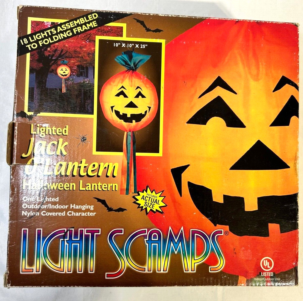 Light Scamps Lighted Halloween Lantern Jack O'Lantern 2001 New in Box         B7