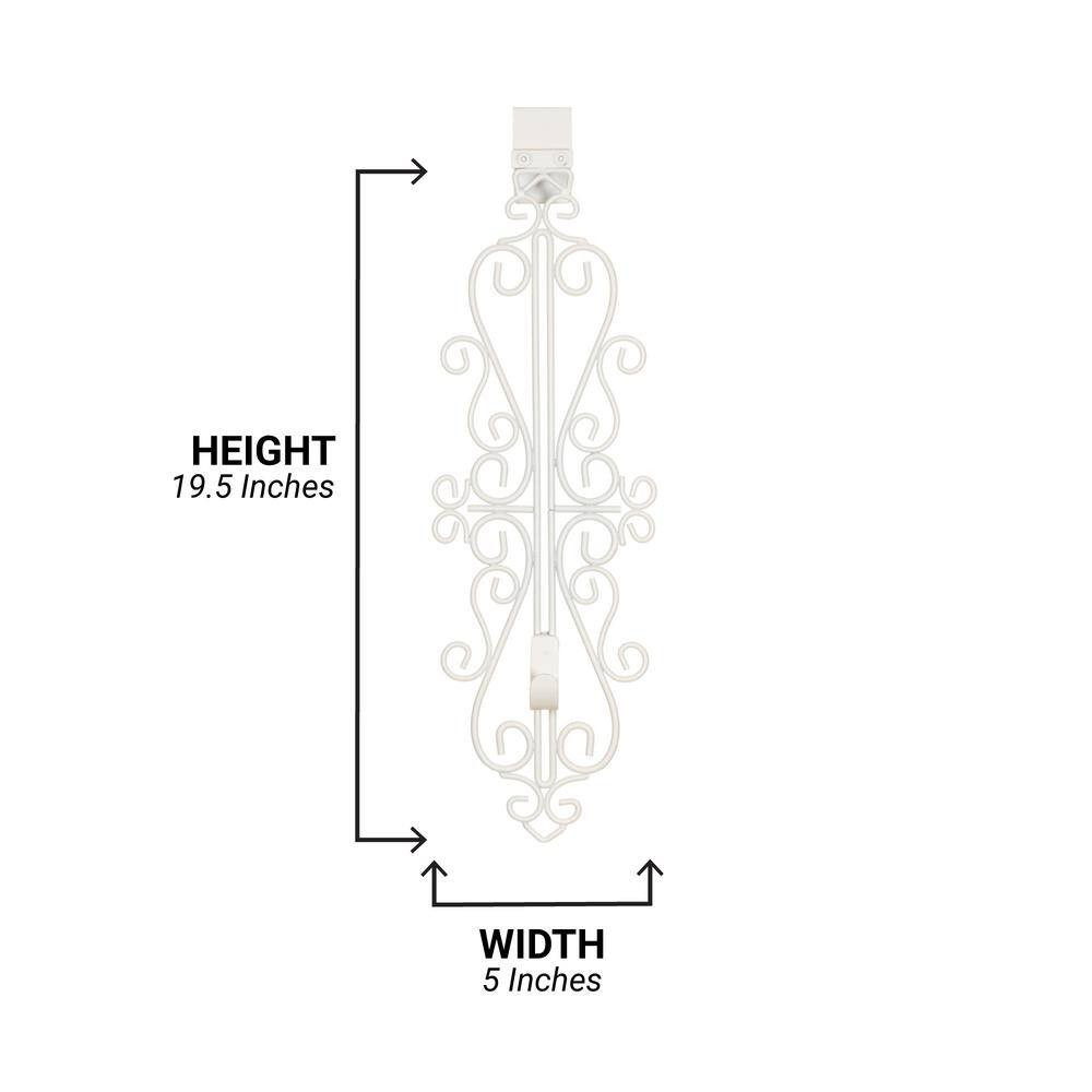 White Metal 5 In. Artificial - 19 In. Artificial Adjustable Wreath Hanger (Colon