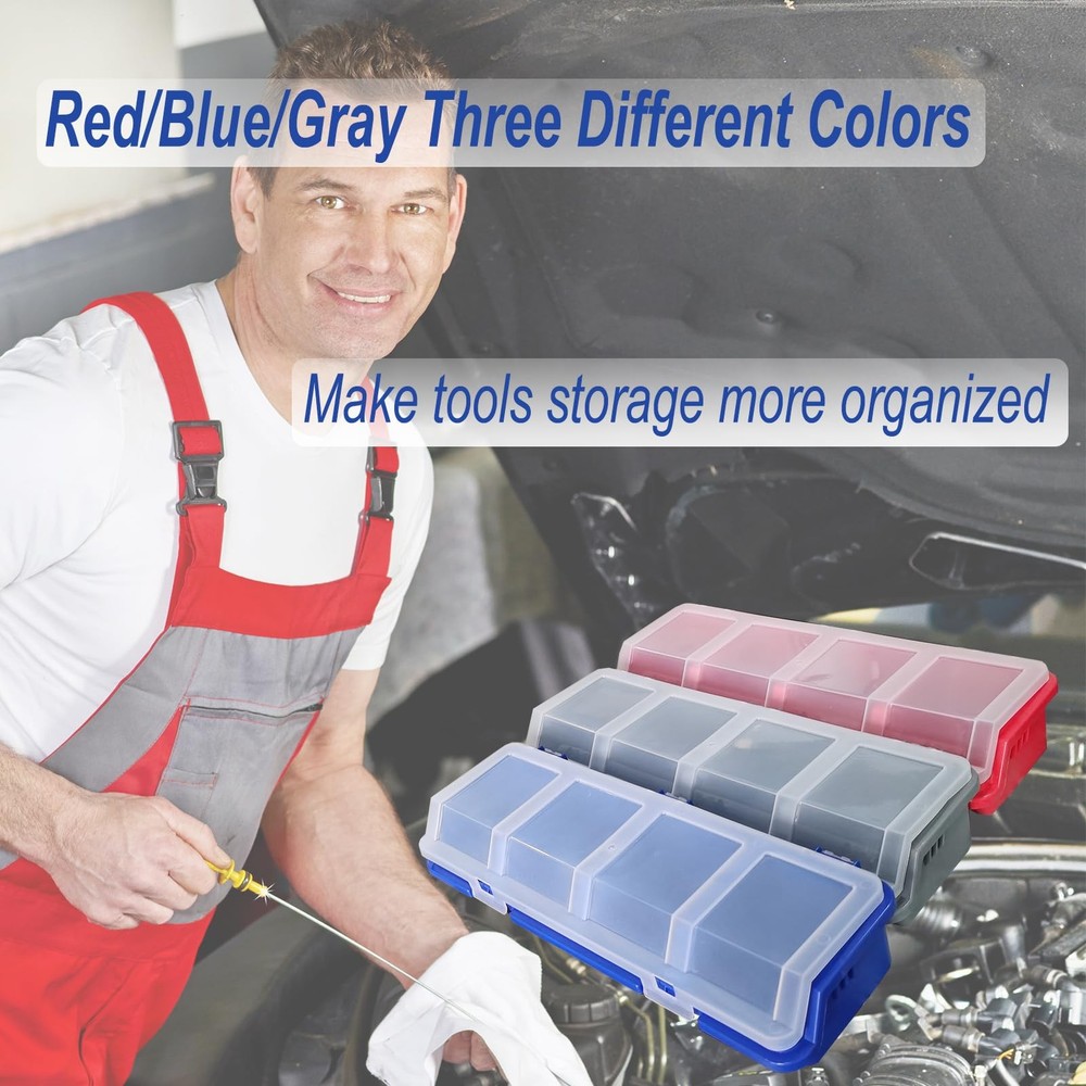 3 PCS Screw Organizer Boxs with Lids,4 Compartments Tools Organizer Boxs,Hard...