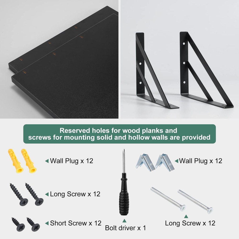 2 Pc Deep Floating Shelves