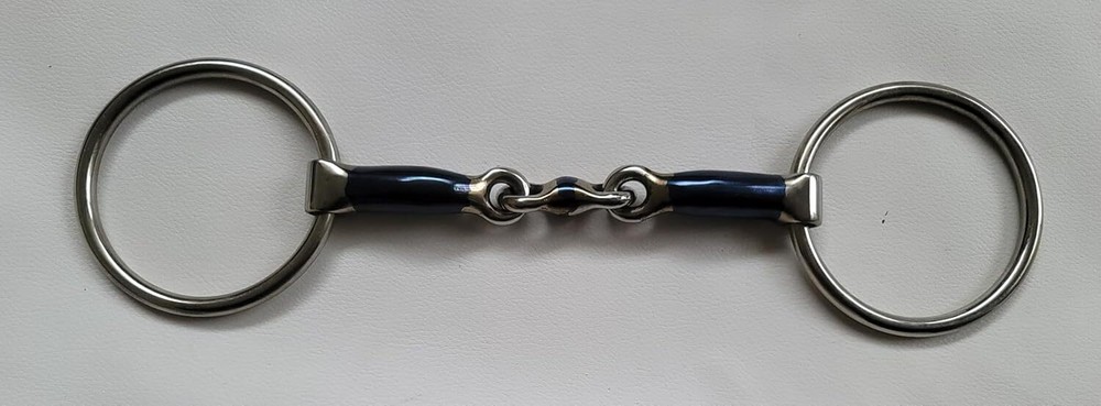 Loose Ring Blue Sweet Iron Double Jointed Horse Bit