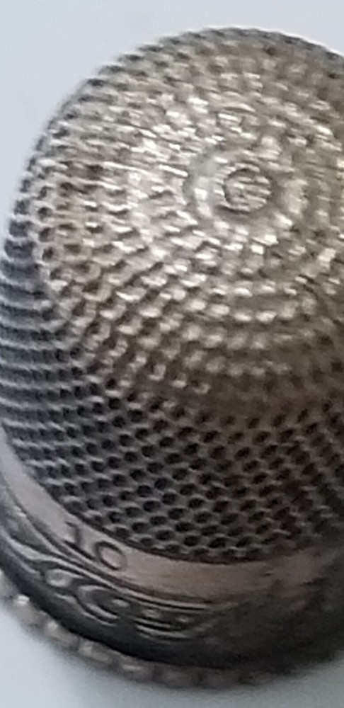 Antique Simons Bros. Sterling Silver Thimble Size 10