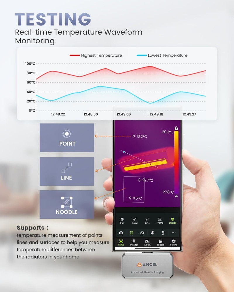 ANCEL IR101 - High Resolution Thermal Imaging Camera for IOS (USB-C) iPhone