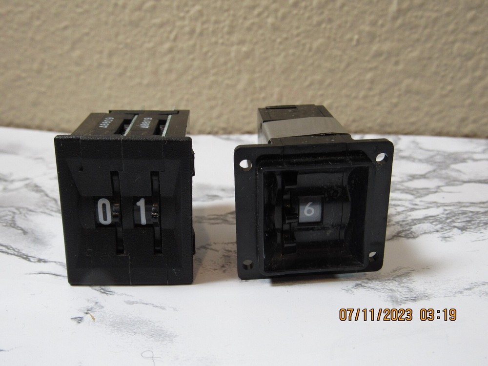 Qty. 2 EECoSwitch Panel Digit Counters Analog Single & Double Digit