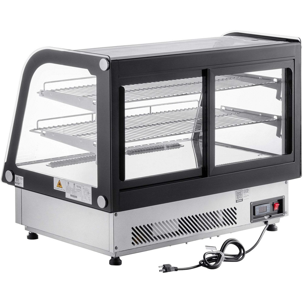 34 1/2" Black Curved Refrigerated Drop-In Countertop Bakery Display Case