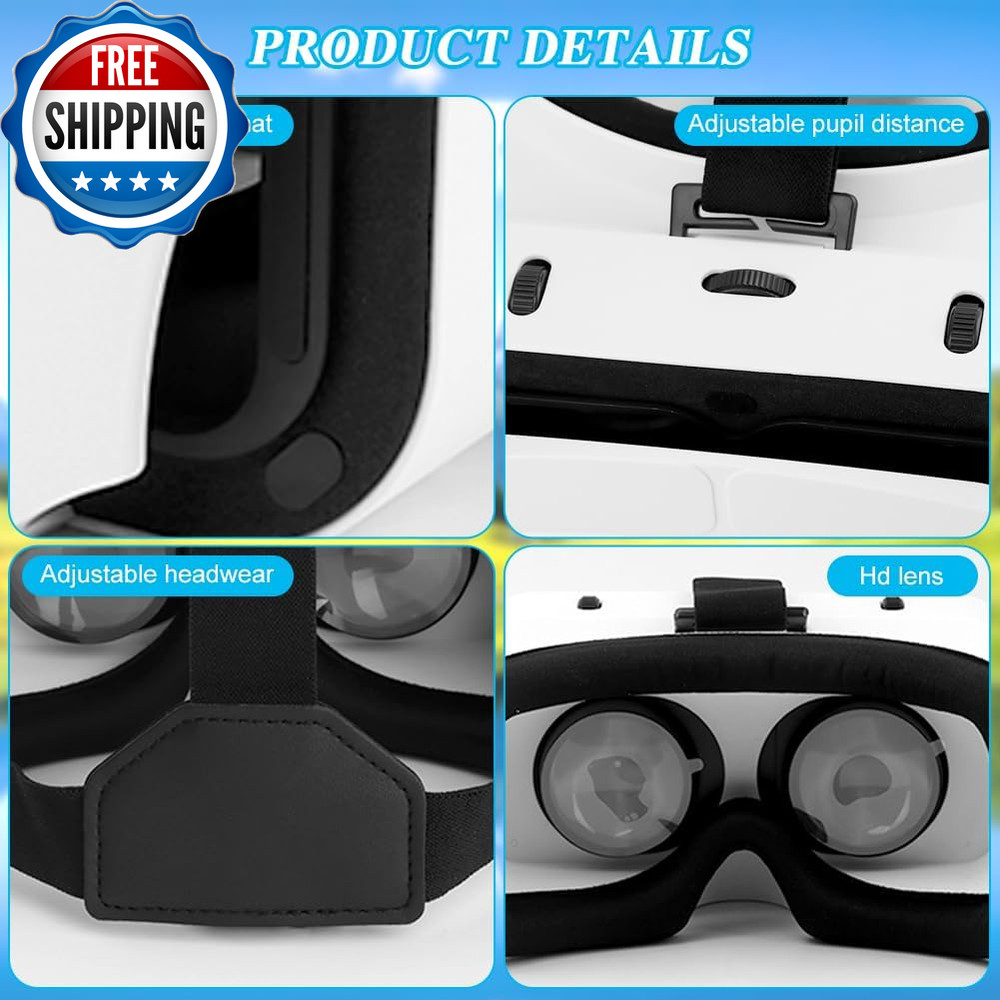 Virtual Reality Goggles, 3D VR Glasses Adjustable VR Virtual Reality Headset wit