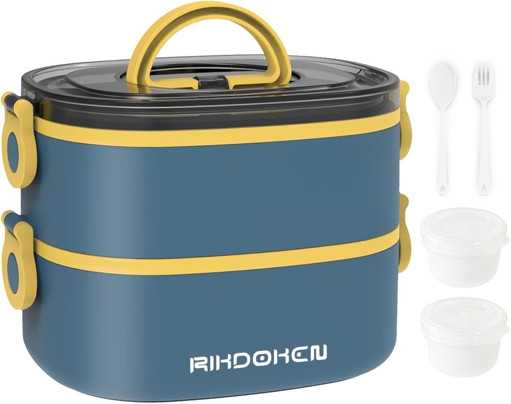 Lunch Box Stackable 3 Layers Containers Portable 94OZ Large Capacity Leakproof