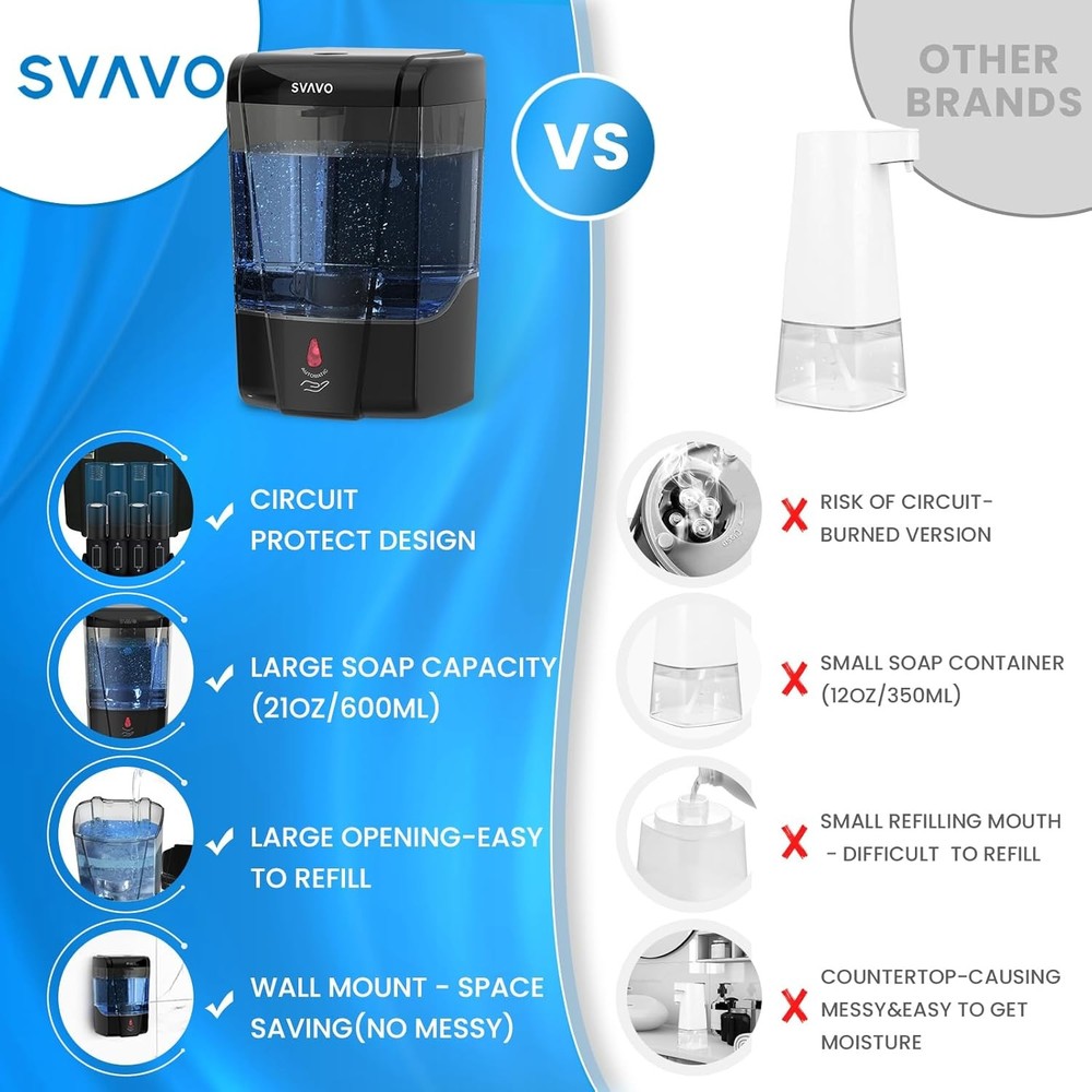 Automatic hand sanitizer dispenser Wall-mounted, touchless electric sensor pump