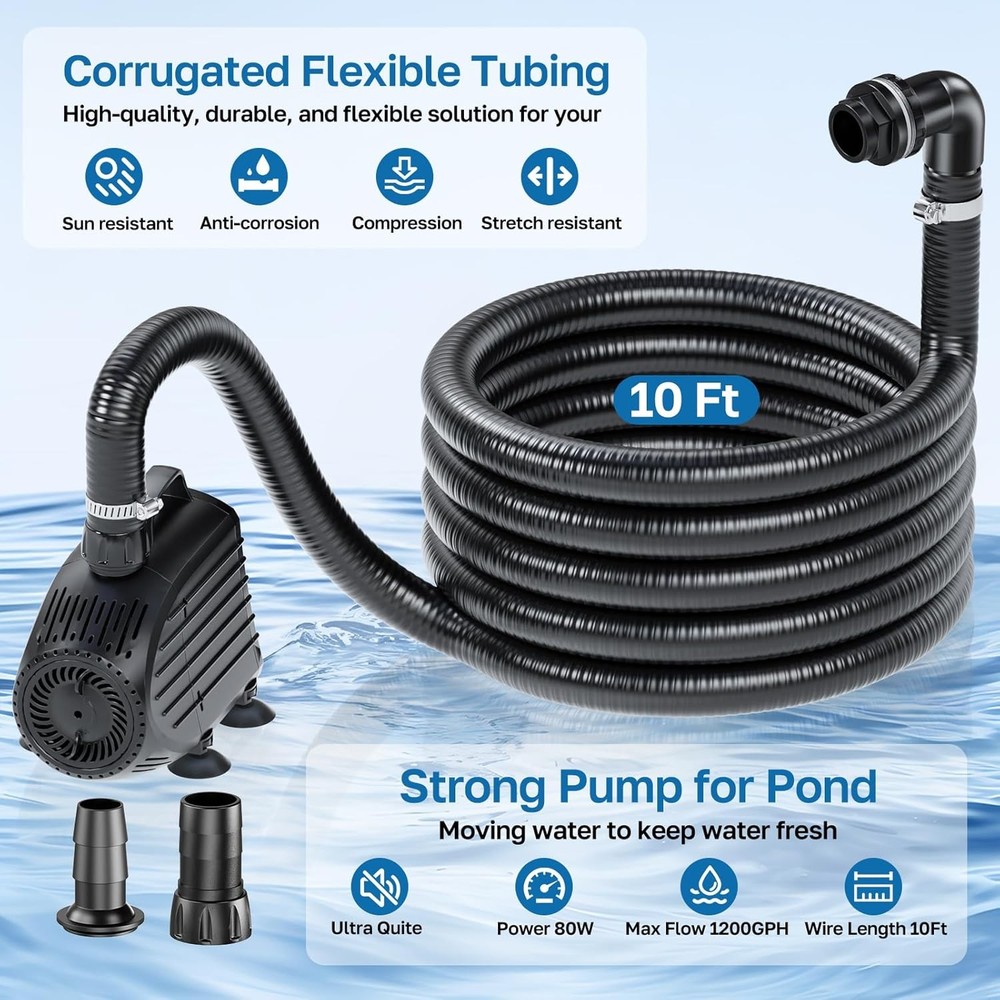 Pond Waterfall Spillway Kit with Pump