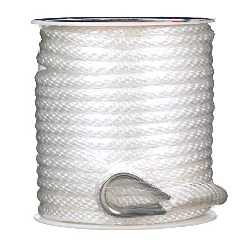 Solid Braid MFP Anchor Line with Thimble () White, 3/8-Inch x 100-Feet 1