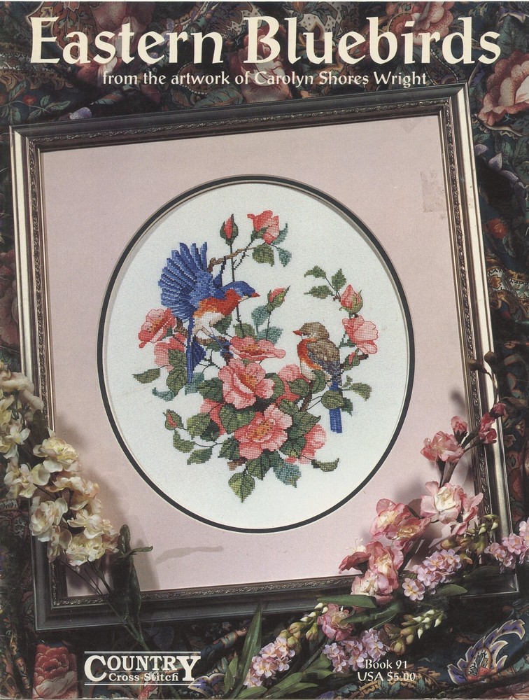 Country Cross Stitch Eastern Bluebirds Single Pattern Book 91