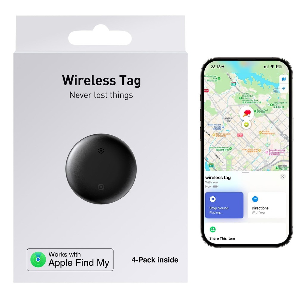 Air Tracker Tags-4 Pack | Smart Tracker Work with Apple Find My App(iOS Only)...