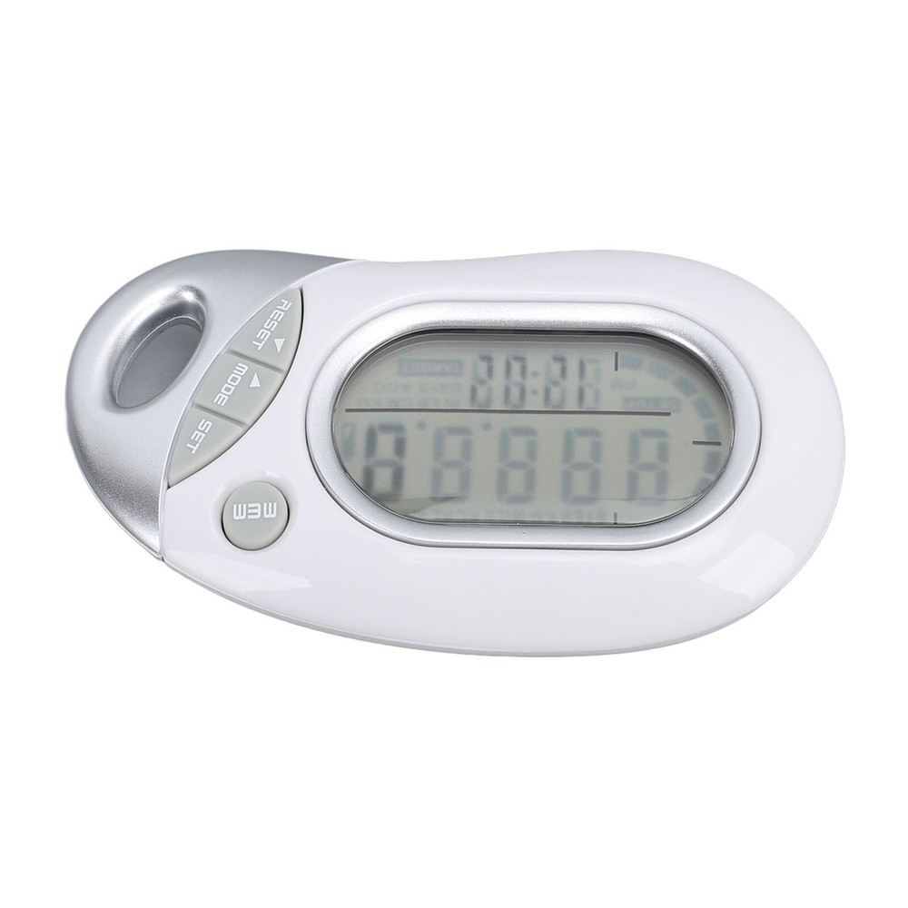 Walking Pedometer Electronic 3D Sensor High Accuracy White Step Counter