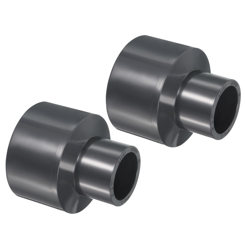 UPVC Reducer Pipe Fitting 2"x 1" Program Socket 80 2pcs Straight Coupling