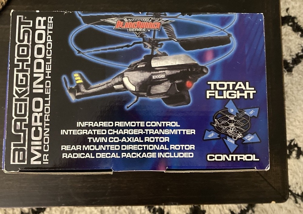 Black Ghost Micro Indoor IR Controlled Helicopter Blade Runner Series Rare