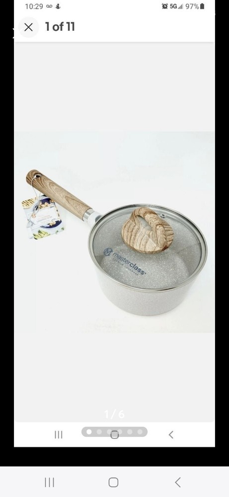 Masterclass 6.5" Saucepan/Casserole With Lid Premium Cookware Beige