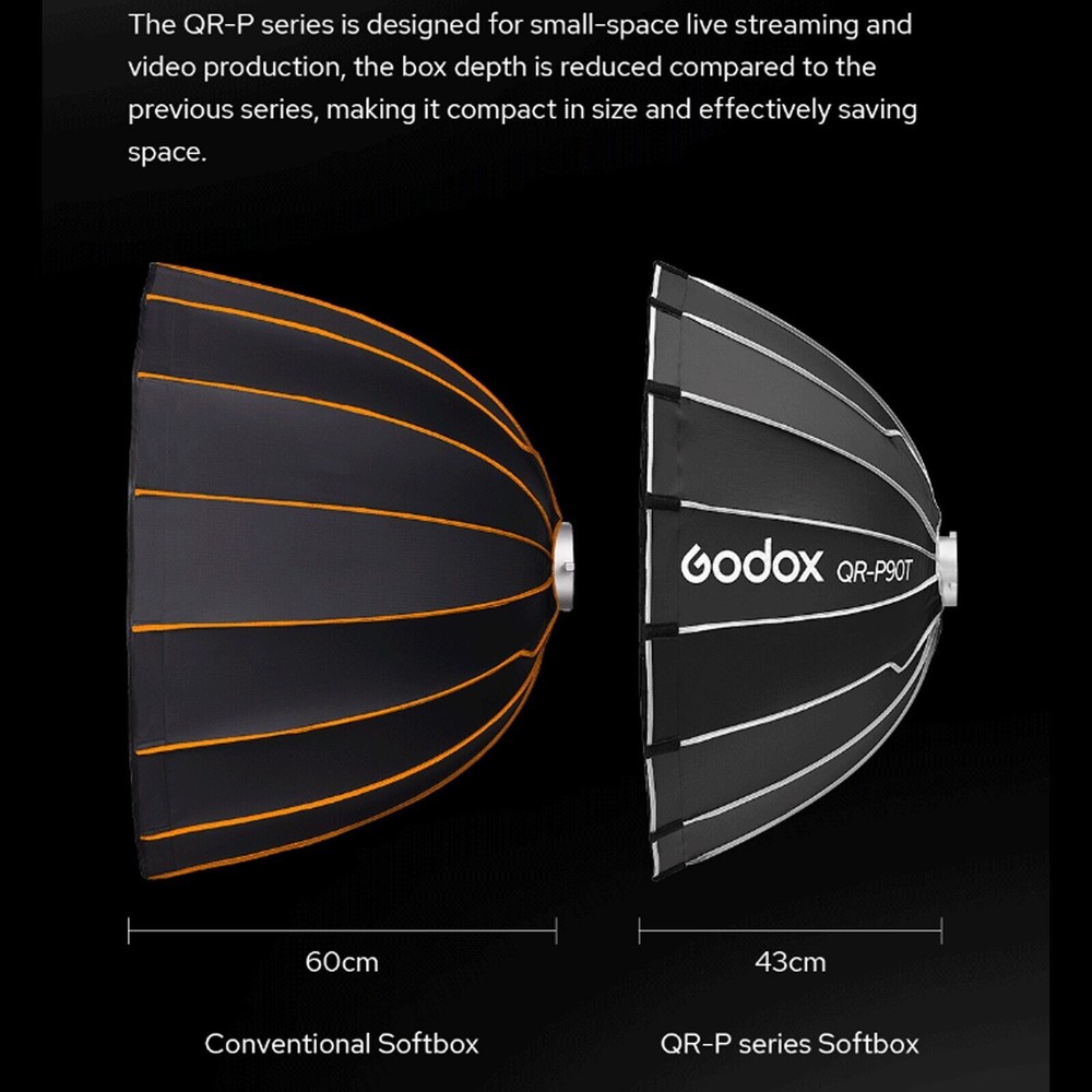 Godox QR-P120T 120cm Parabolic Softbox Quick Release Light Diffuser Softboxes