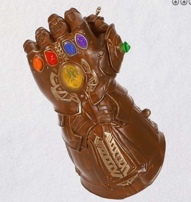 2019 Hallmark INFINITY GAUNTLET Magic Ornament THANOS Marvel AVENGERS Light Up