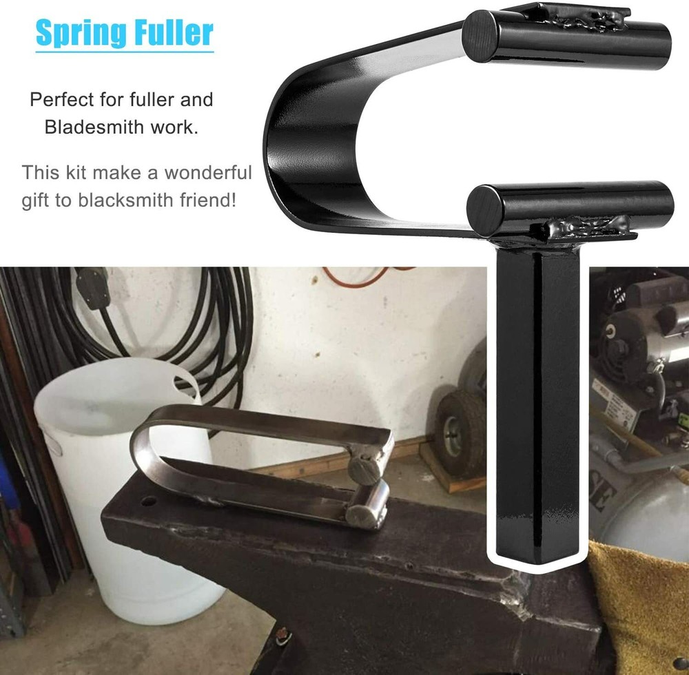 Blacksmith Anvil Forge Hardy Tool, 3/4" Hot Cut Creasing Stake Spring Fuller Set