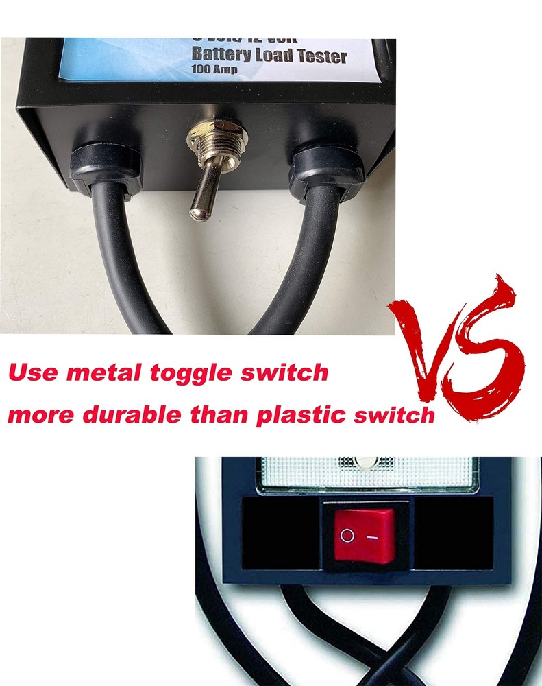 Q-TECH Battery Load Tester 100 Amp 6/12V with Metal Switch