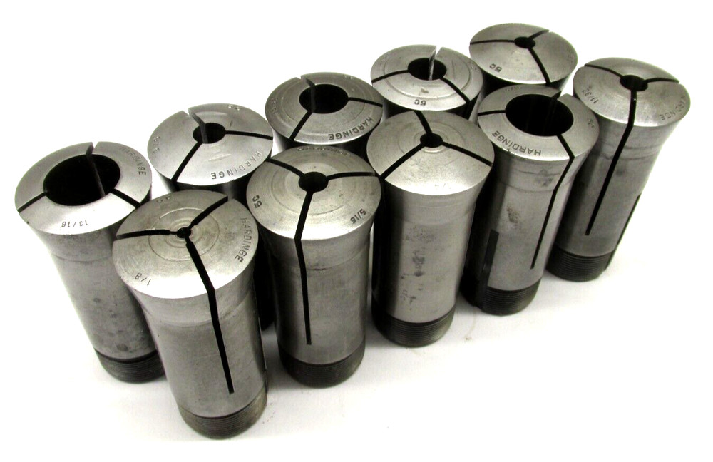 10 ASSORTED HARDINGE 5C ROUND COLLETS