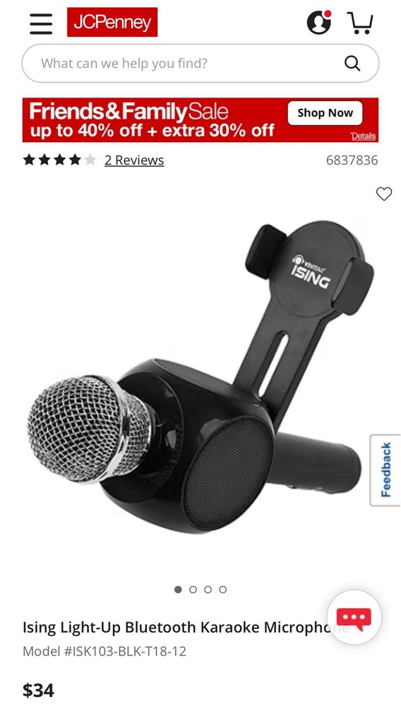 Ising Light-Up Bluetooth Karaoke Microphone New In Box