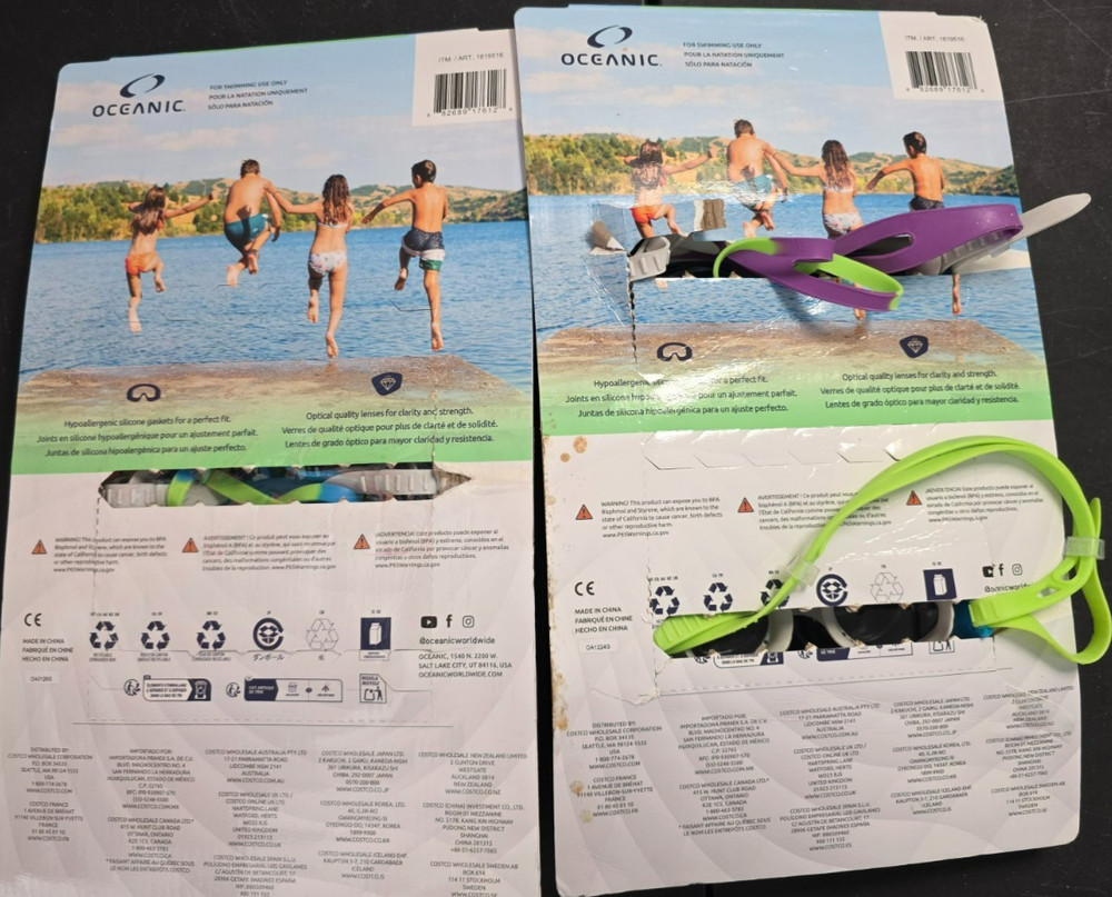 Oceanic Swim Goggles, 3-Pack, Size S/M - 1819516