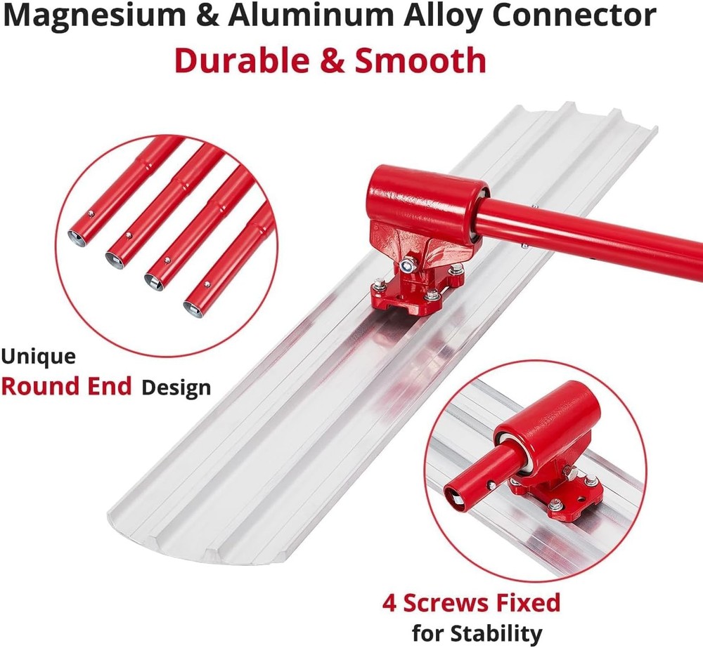 Bull Concrete Float 36"x8" Concrete Tool Trowel Float with 4 Handle Round End