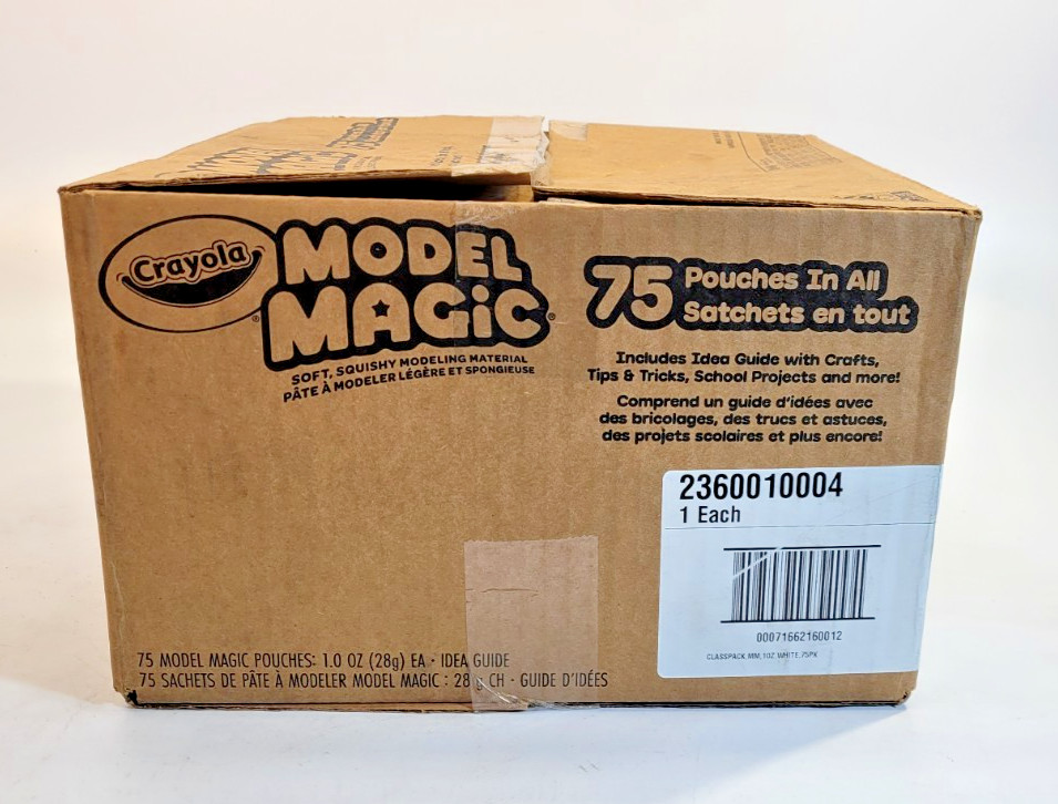 Crayola Model Magic White Modeling Clay 75 Pouches Bulk Box 1 oz Each