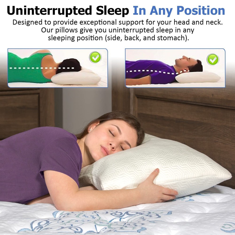 2 Pack Queen Size Rayon Derived from Bamboo Pillows for Sleeping, Cooling Shr...