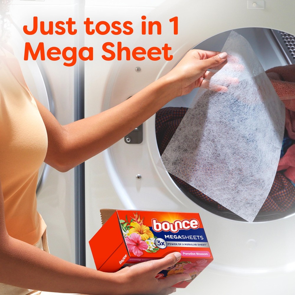 Mega Dryer Sheets, Paradise Blossom, 180 Count, Dryer Sheets