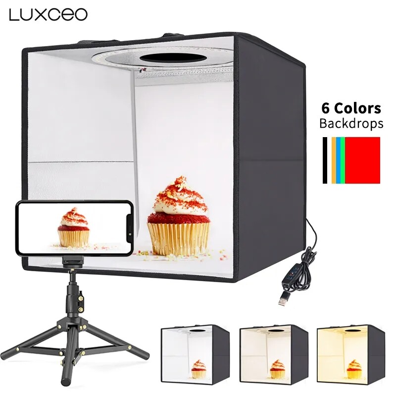 LUXCEO B30 Folding Mini Light Box Photography Studio Background Lightbox 30cm