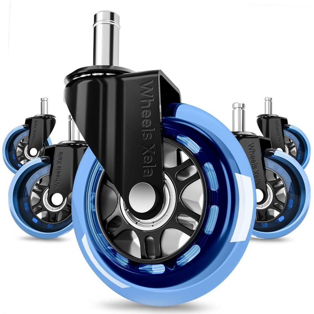 Office Chair Casters set of 5 3 Rubber Rollerblade Wheels